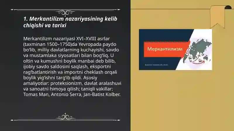 Merkantilizm gʻoyalari 3