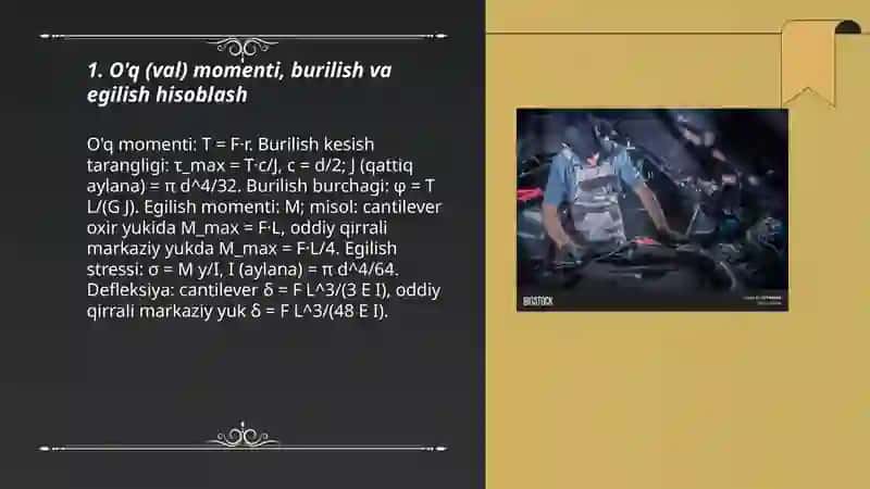Mexanik jixozlarni hisoblash 3