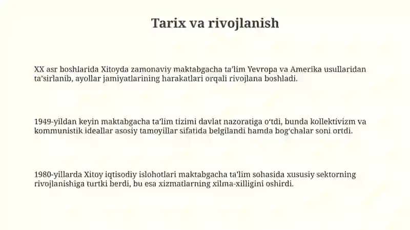 Xitoyda maktabgacha ta'lim tizimi va undagi muammolar 3