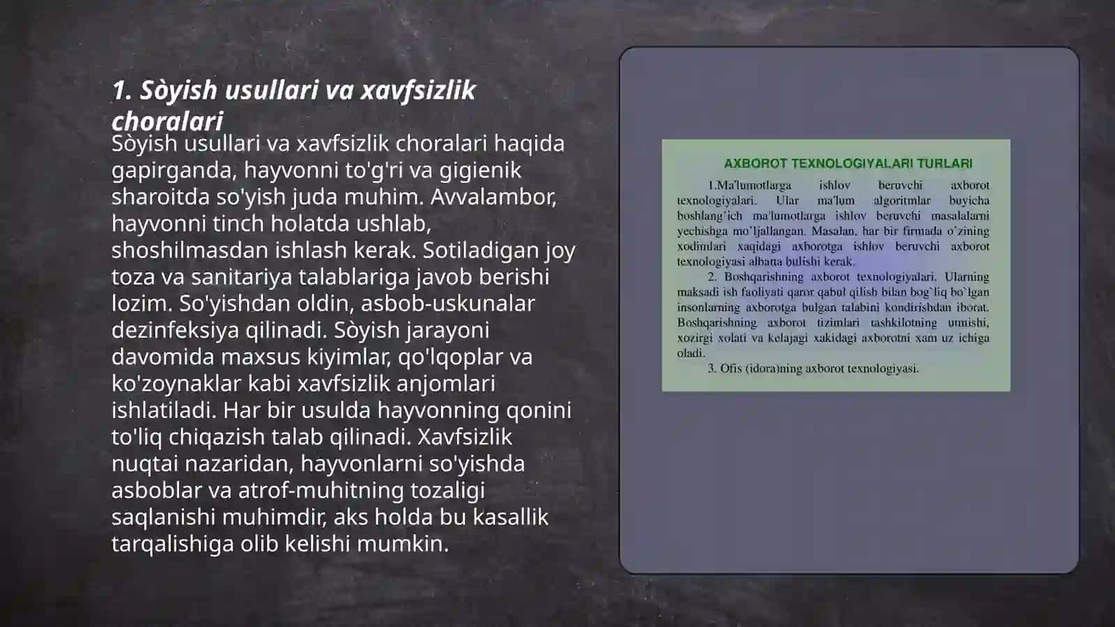 Sòyish usullari va xavfsizlik choralari 3
