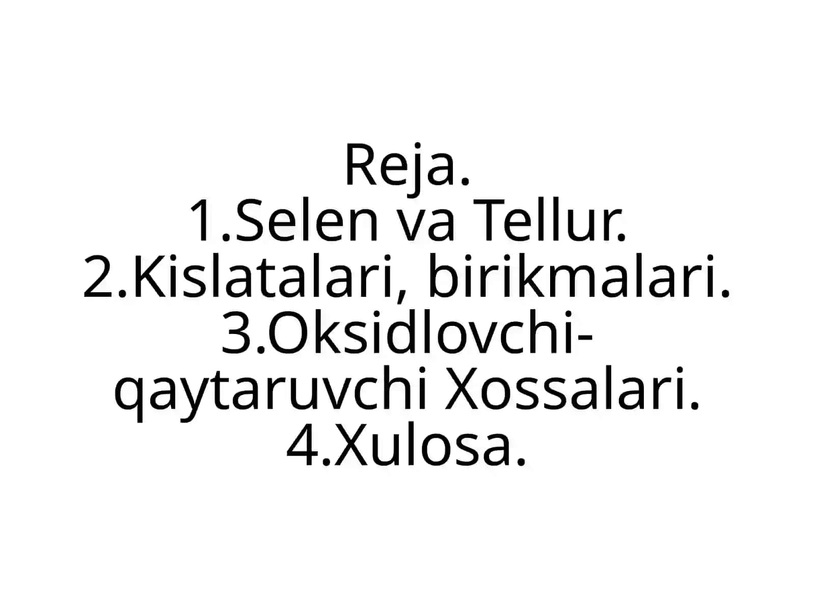 Selenit va tellurit kislatalar 3