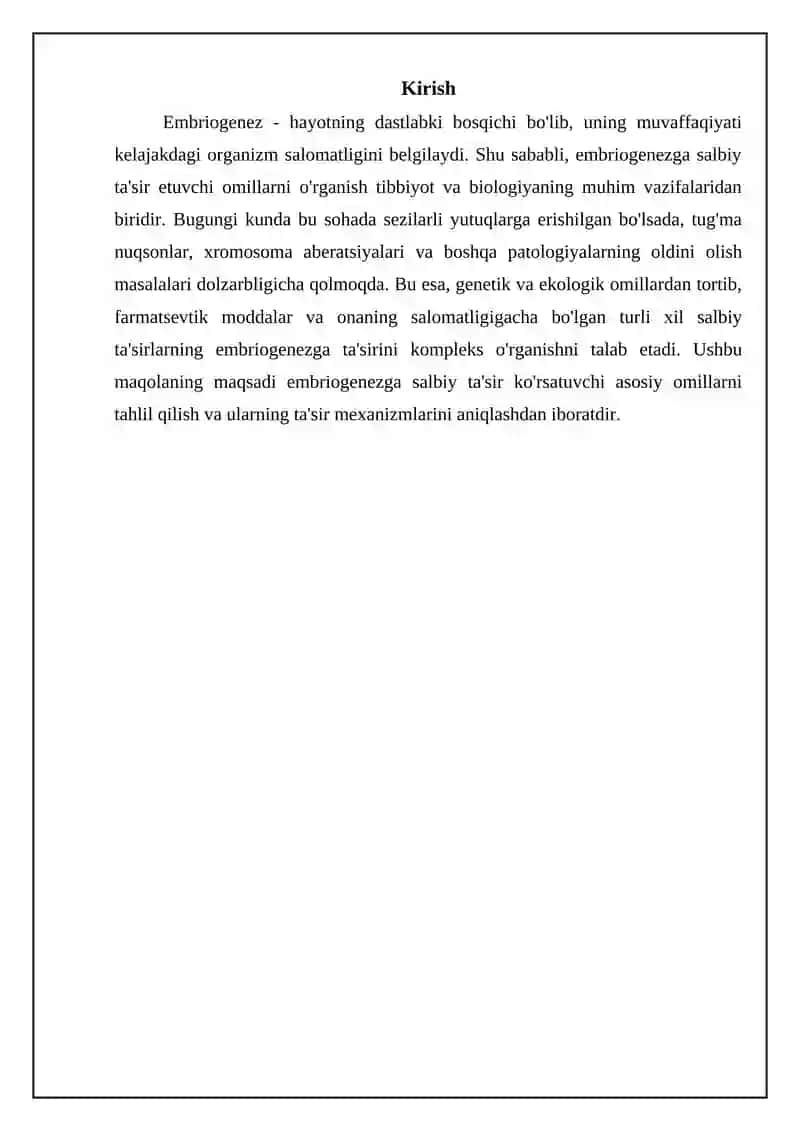 Embriogenezga Salbiy Ta'sir Etuvchi Omillar 3