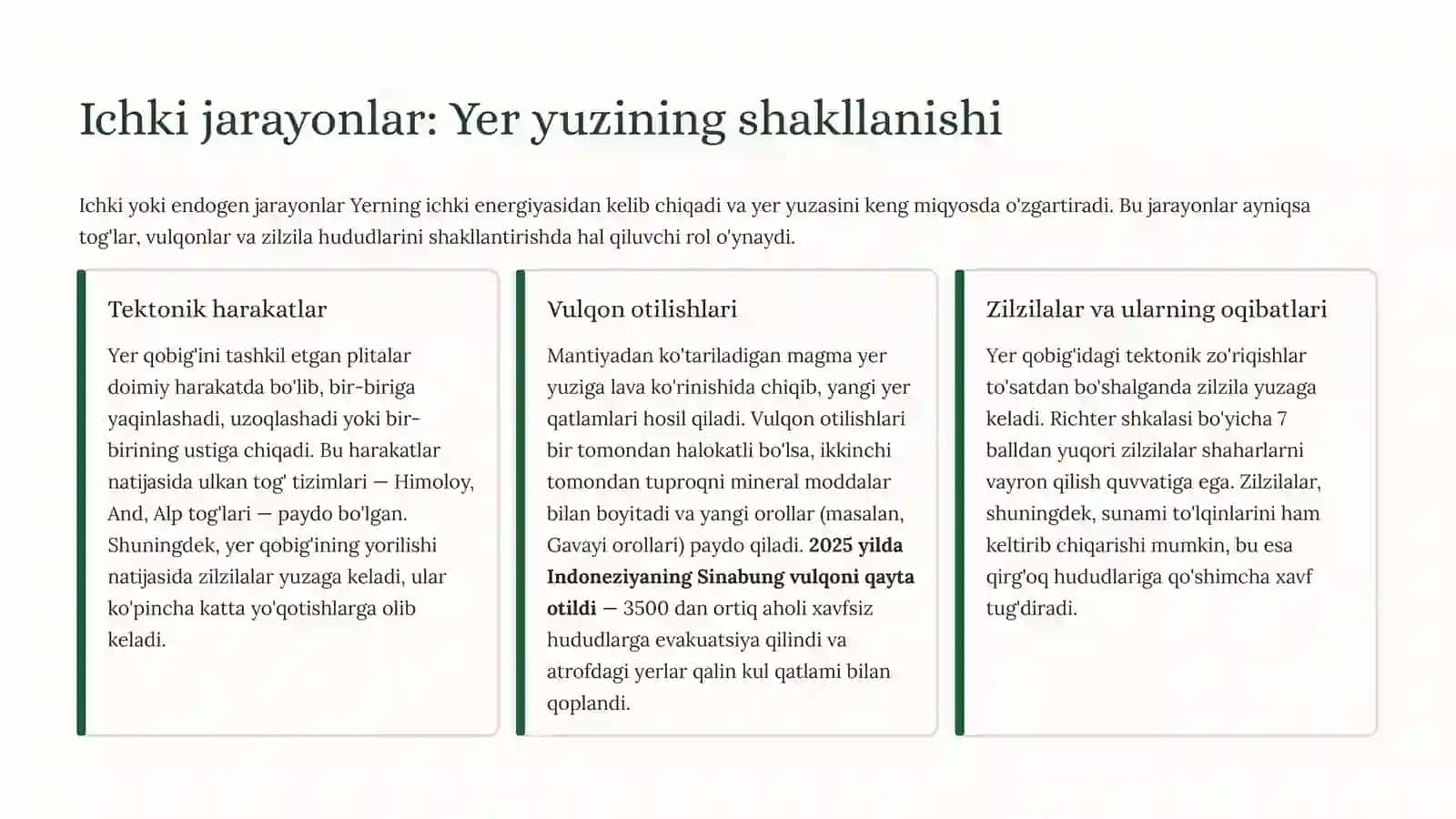 Tabiiy-geografik jarayonlar vaularning oqibatlari 3
