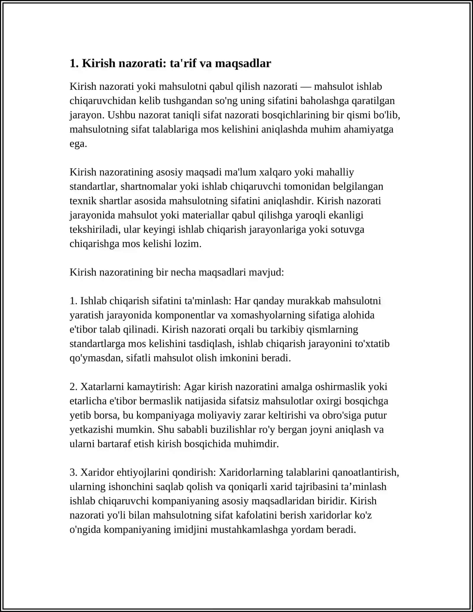 SIFAT NAZORATINING ASOSIY TURLARI 3