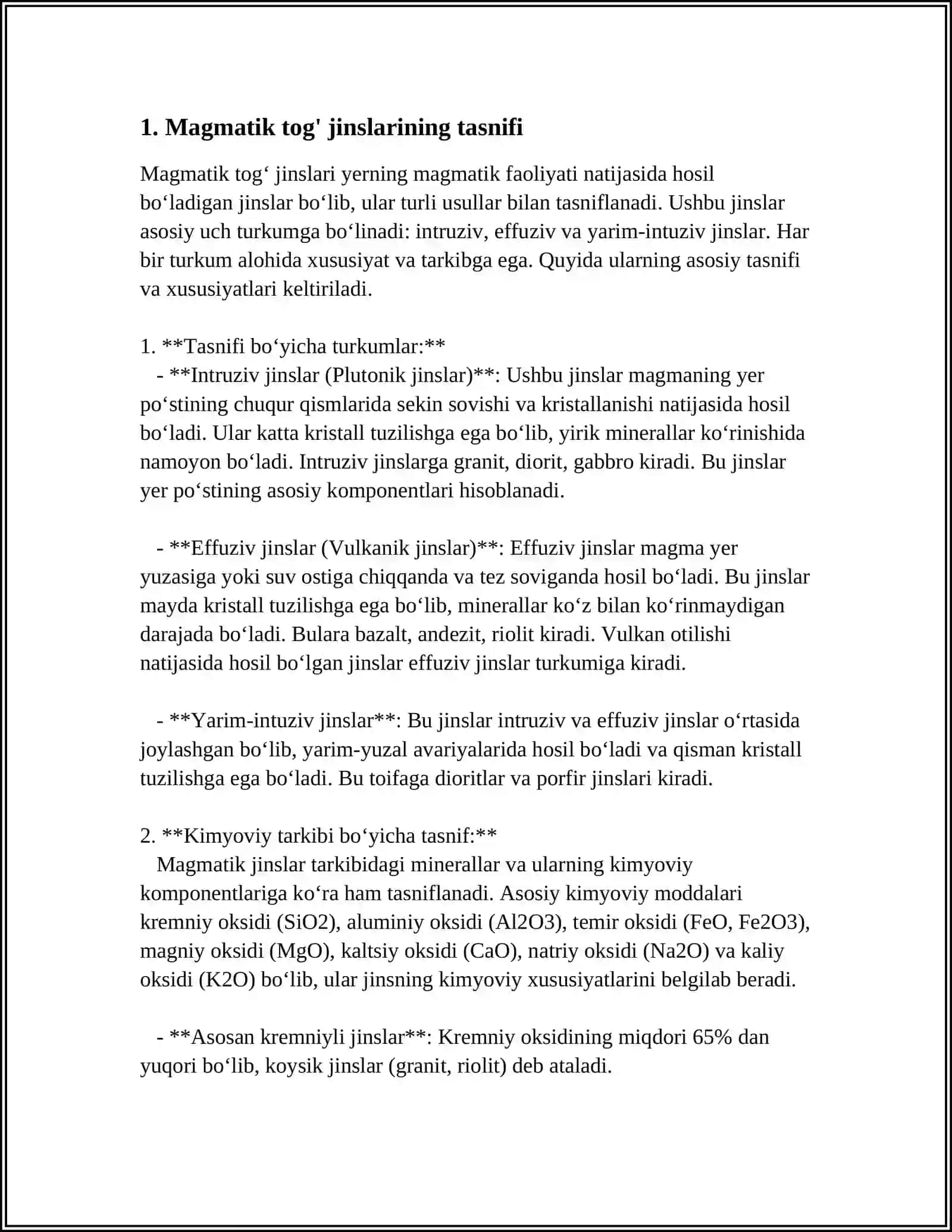 MAGMATIK TOG' JINSLARI 3