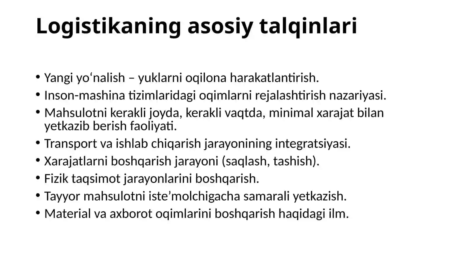 Logistika tushunchasi 3