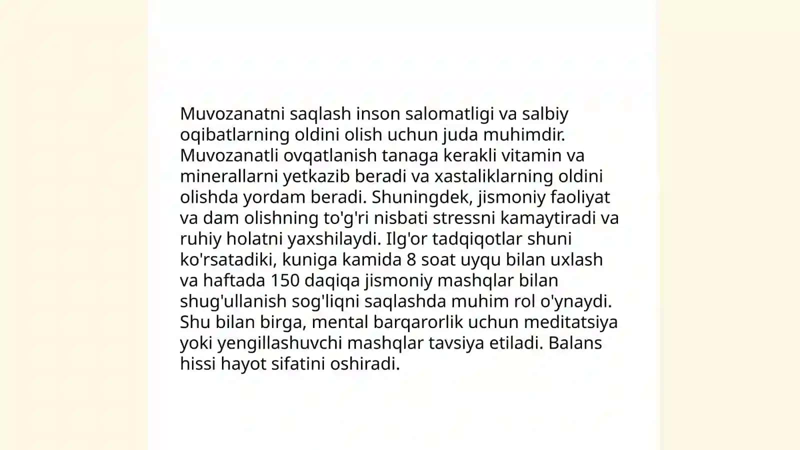 Muvozanat saqlanishni o‘rgatish 3