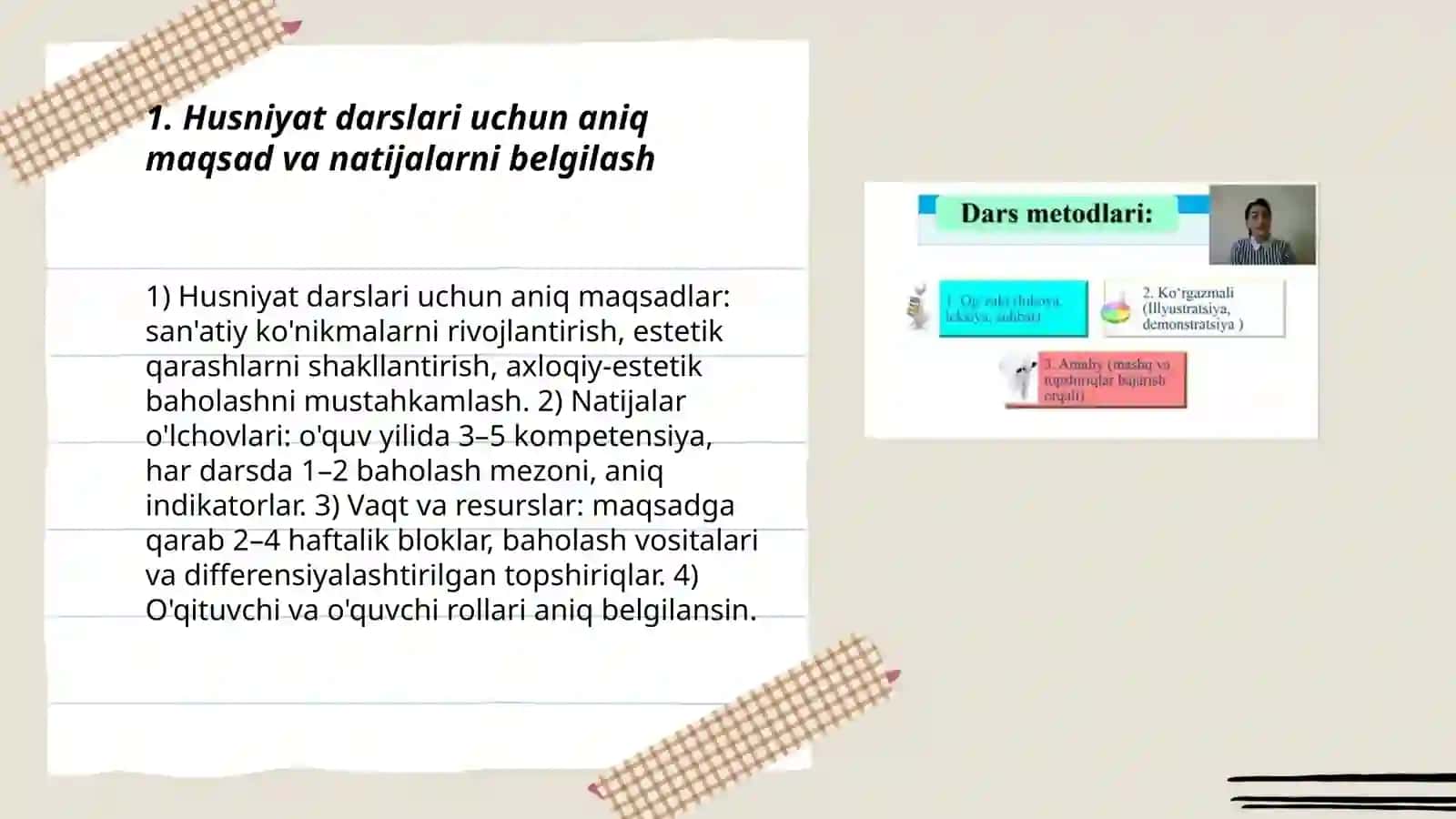 Husniyat darslarini samarali tashkil etish yo'llari 3