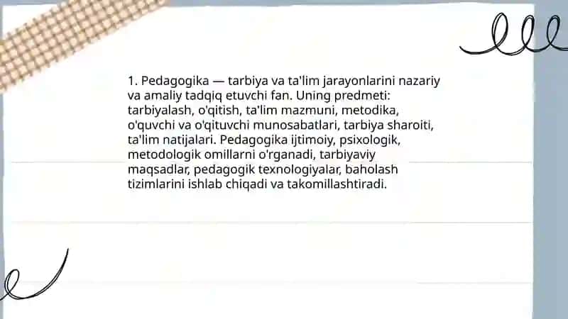 Pedagogika fanining asosiy tushunchalar 3
