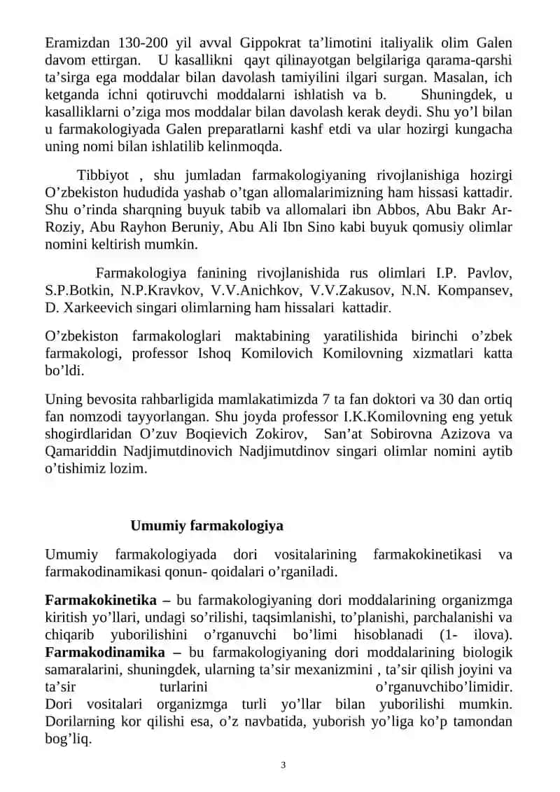 Farmakologiya Qo'llanma o'zbek tilida 3