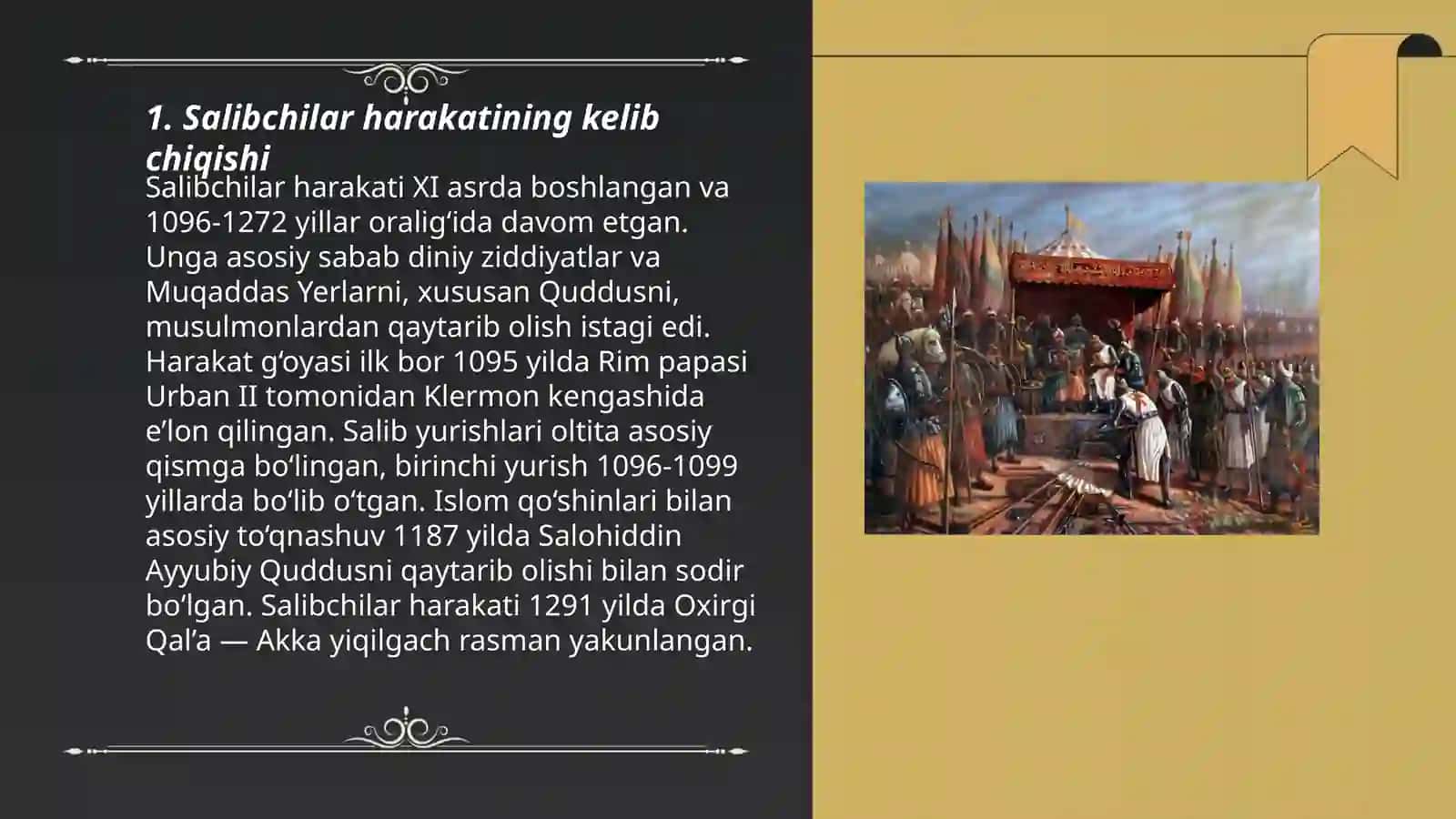 Ochiq dars ishalanma Salibchilar istilolari 3