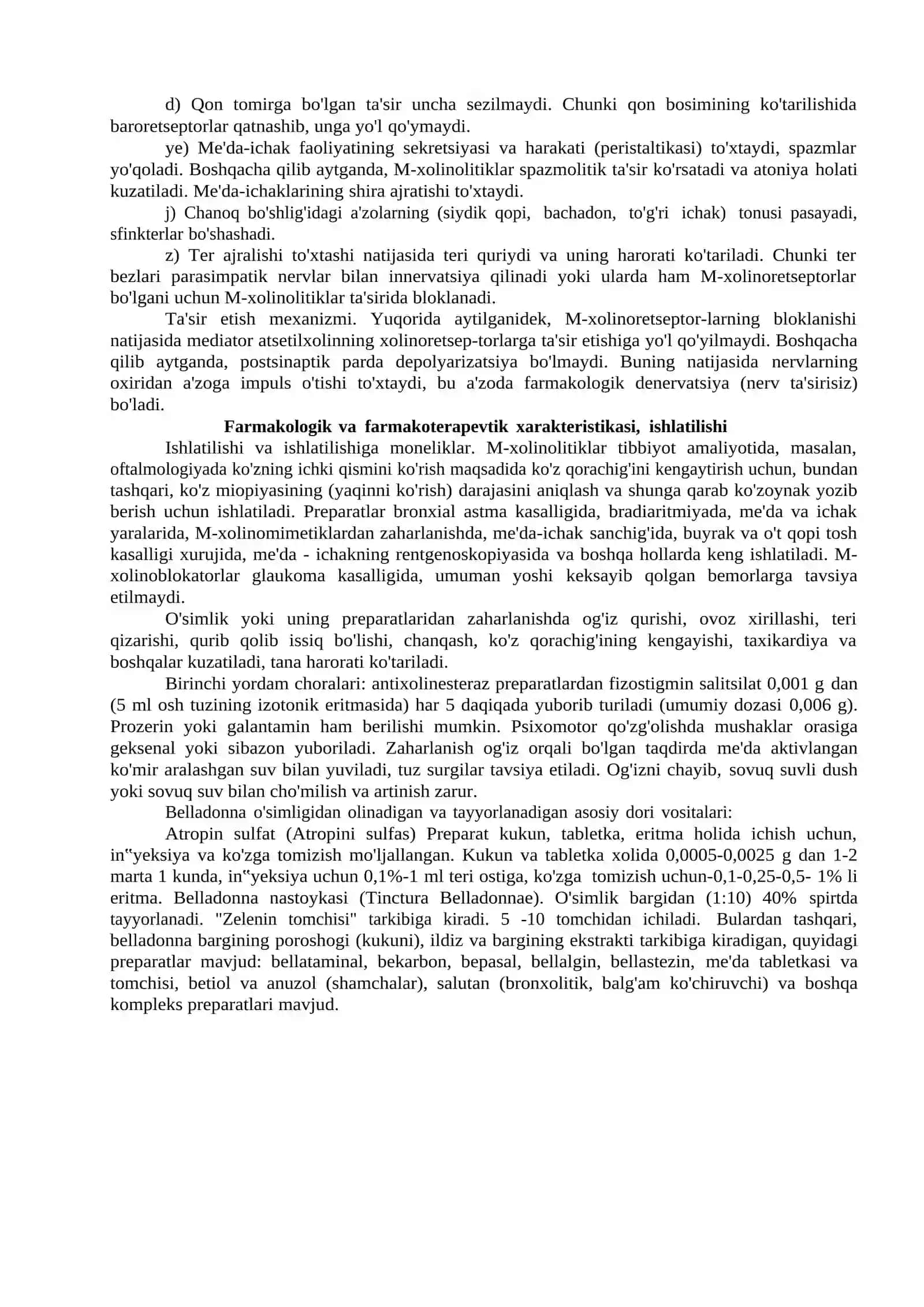 MA'RUZA-10 Belladona, bangidevona, mingdevona o'simlik preparatlari 3