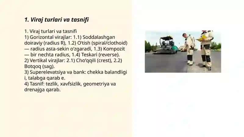 Virajlar va ularni loyihalash usullari 3