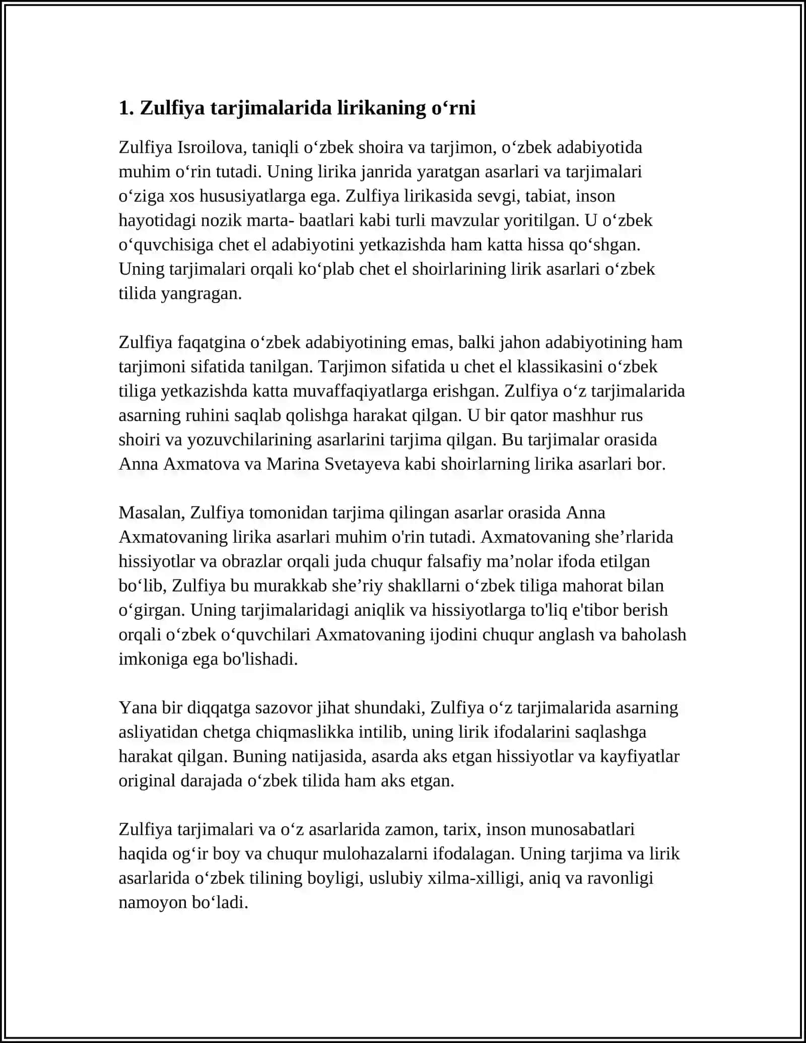 ZULFIYA TARJIMALARIDA SHOIRA MAHORATI 3