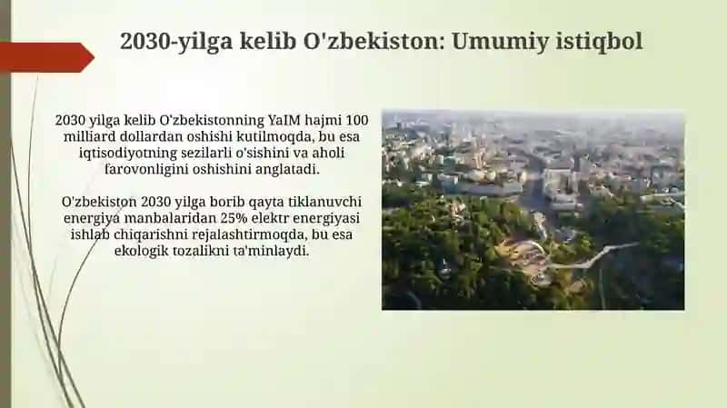 O'zbekiston 2030: Istiqbollar 3