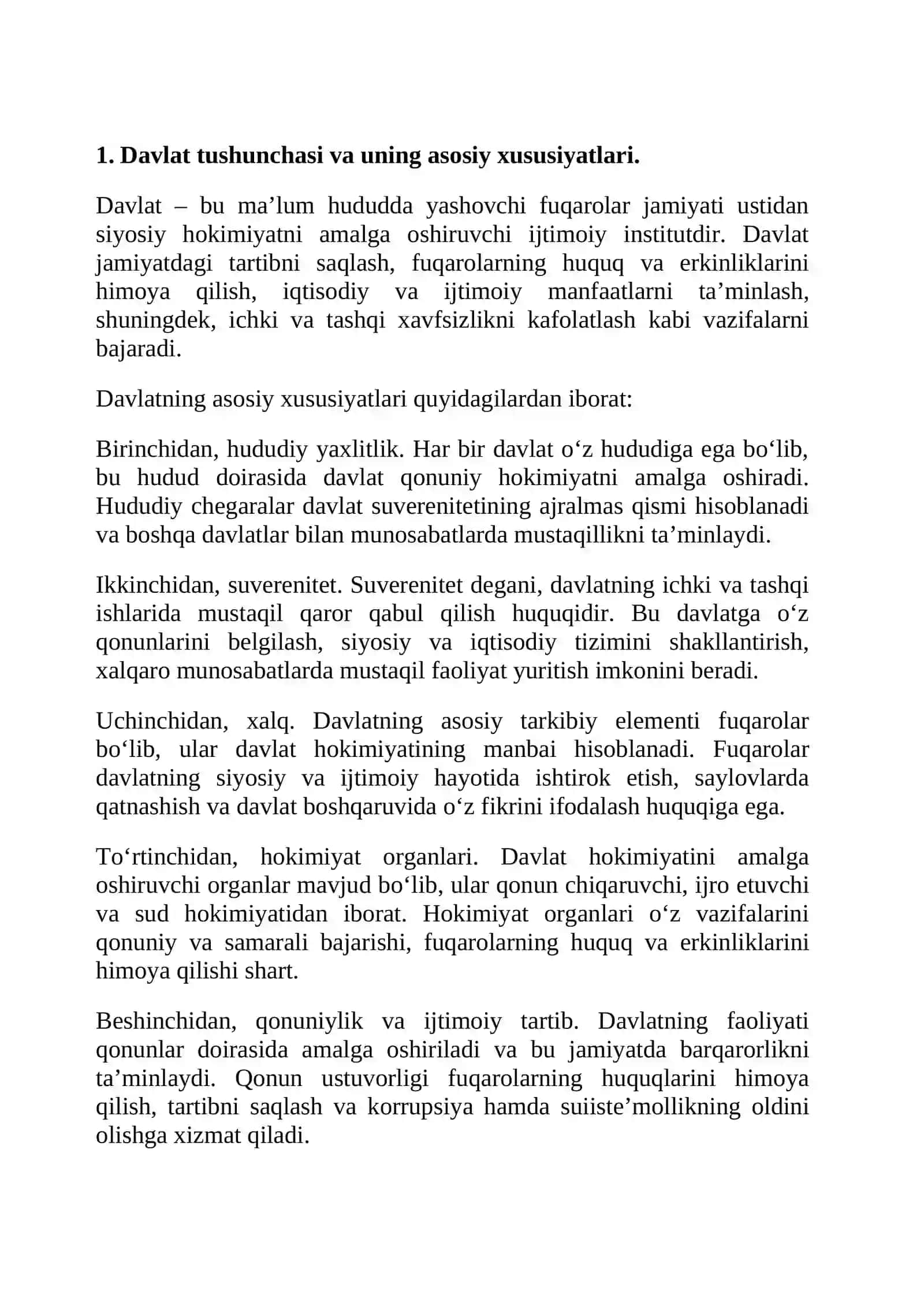 O'zbekistonning davlat tushunchasi va umumiy tavsifi 3
