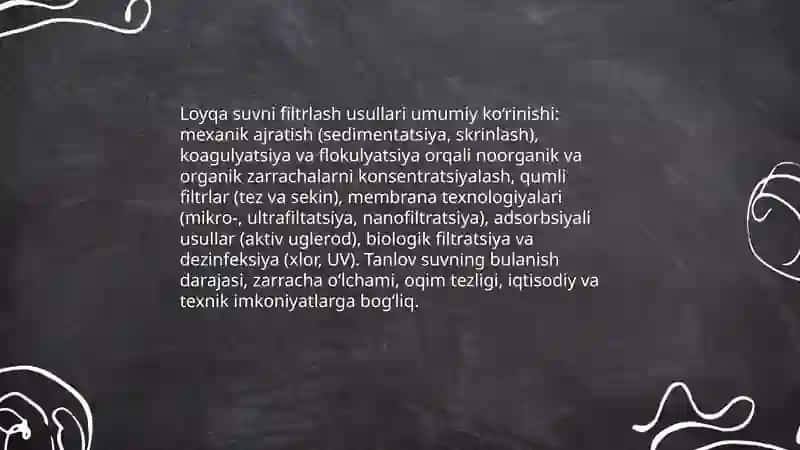 Loyqa suvni filtrlash 3