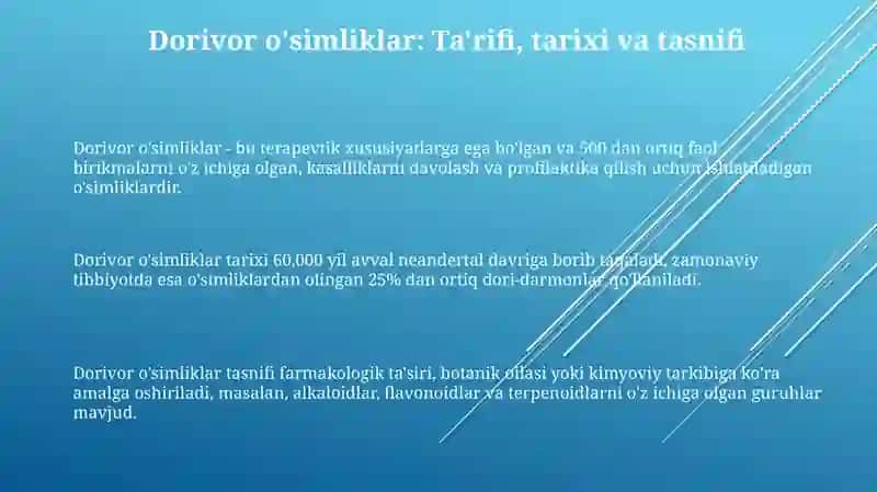 Dorivor o'simliklar 3