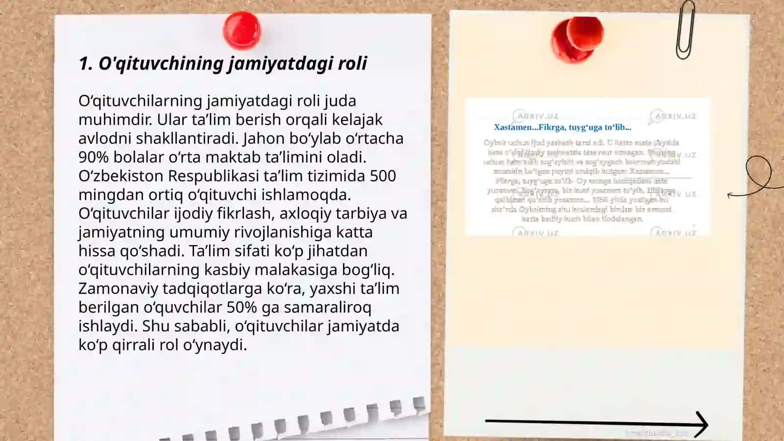 O'qituvchining jamiyatda tutgan o'rni 3