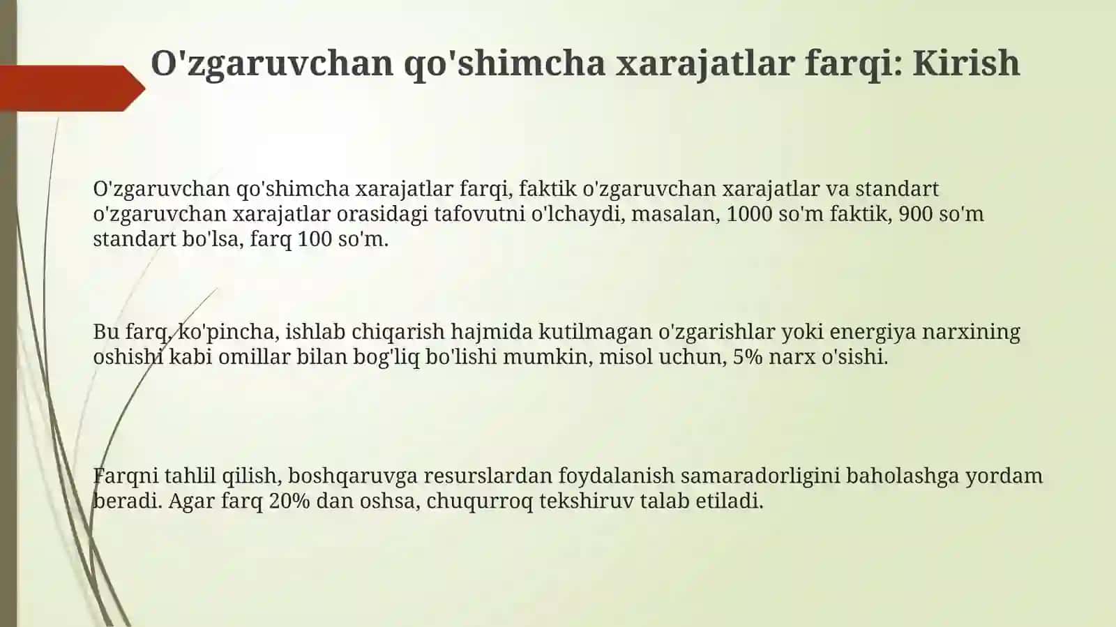 O‘zgaruvchan xarajatlar tafovuti 3