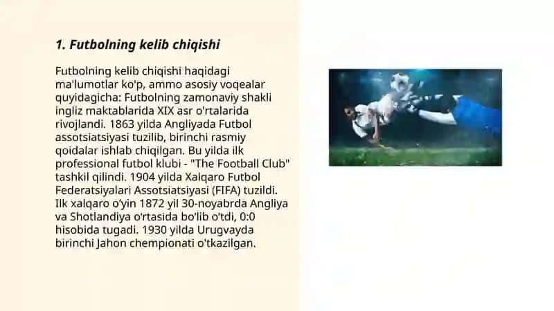 Futbol o'yinining tarixi va rivojlanish bosqichlari 3