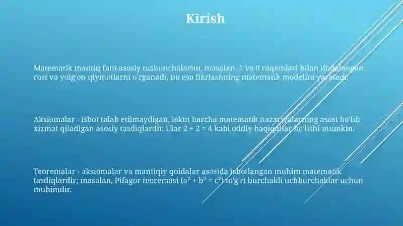 Matematikada mantiq elementlari va tushunchasi 3
