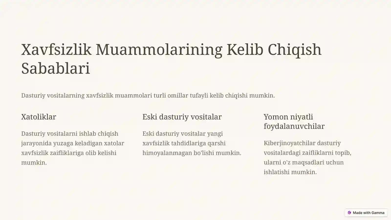 Dasturiy Vositalardagi Xavfsizlik Muammolari 3