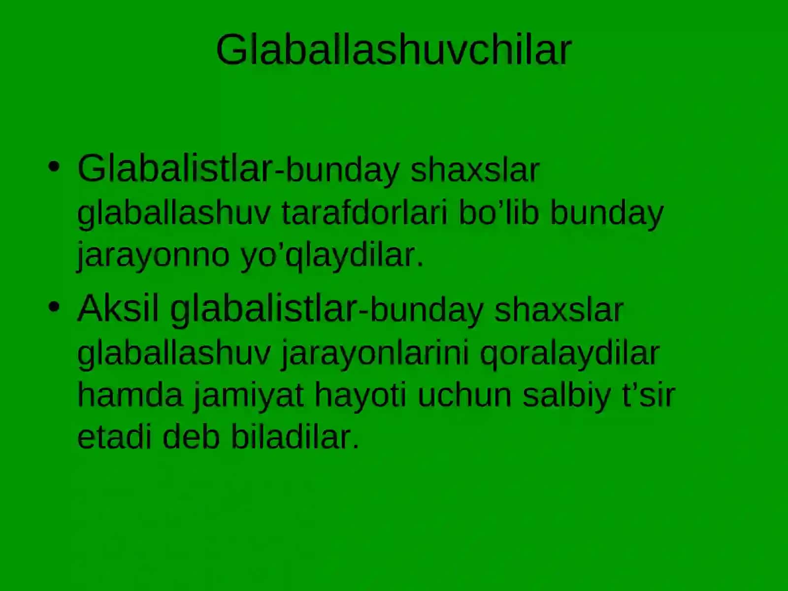 Globallashuv va jarayonlari mafkuraviy jarayonlar 3