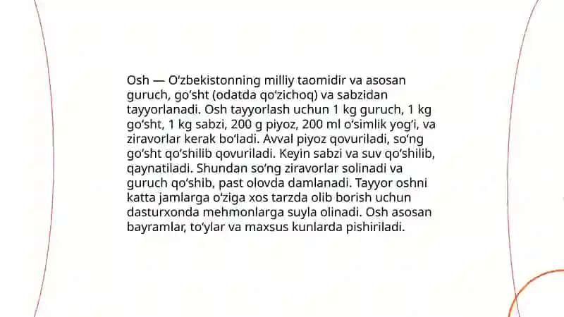 Osh tayyorlash retsepti 3