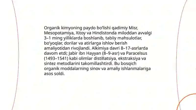 Organik kimyo rivojlanish tarixi 3