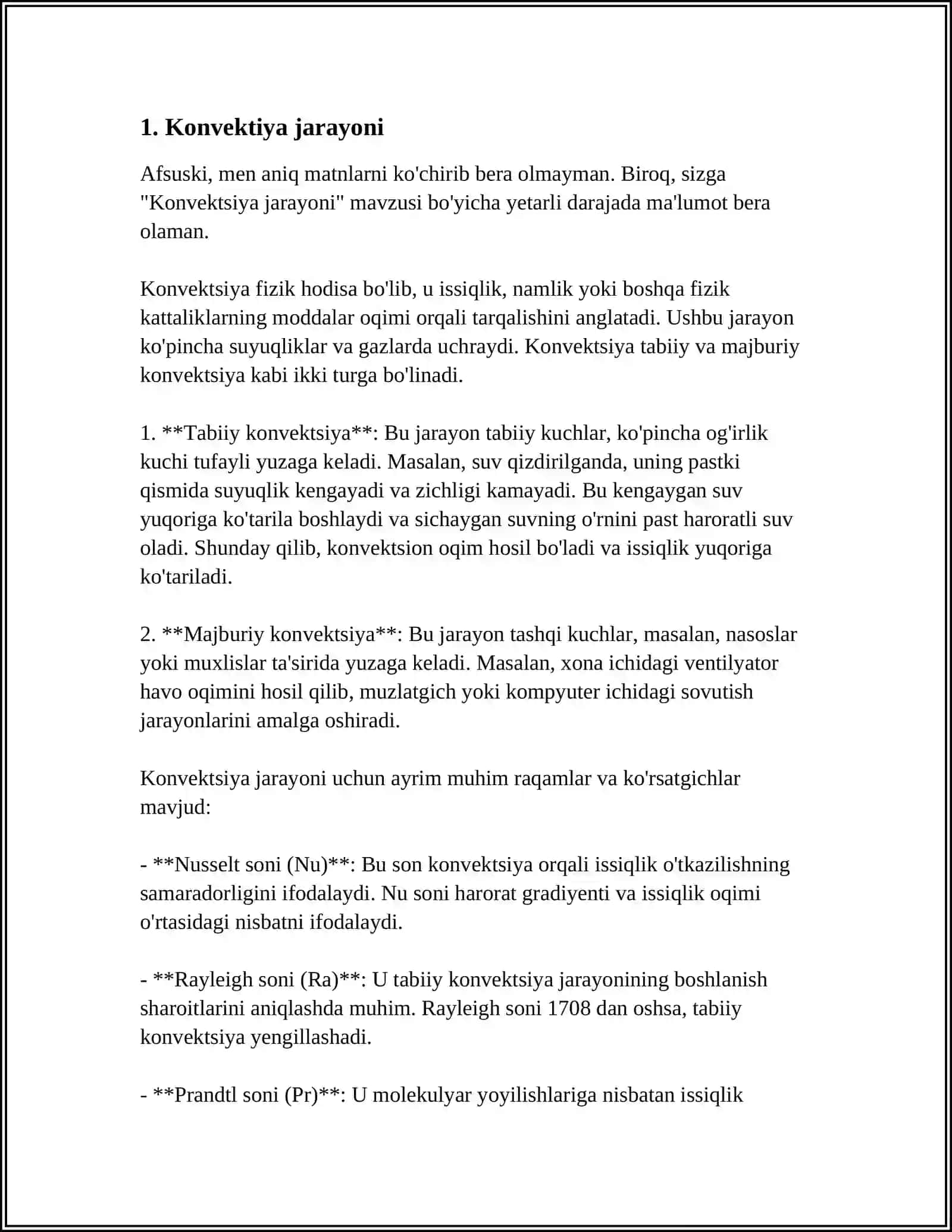 Konvektiv Issiqlik Almashinuvi 3