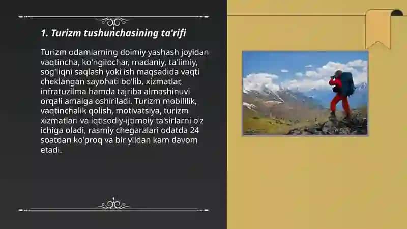 Turizm tushunchasining mohiyati 3