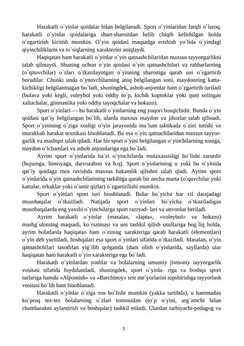 Harakatli o'yinlar sport o’yinlari elementlarini o’rgatish 3