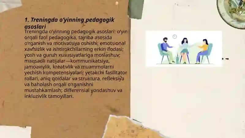 Treningda oʻyin- guruh bilan ishlash vositasi sifatida 3