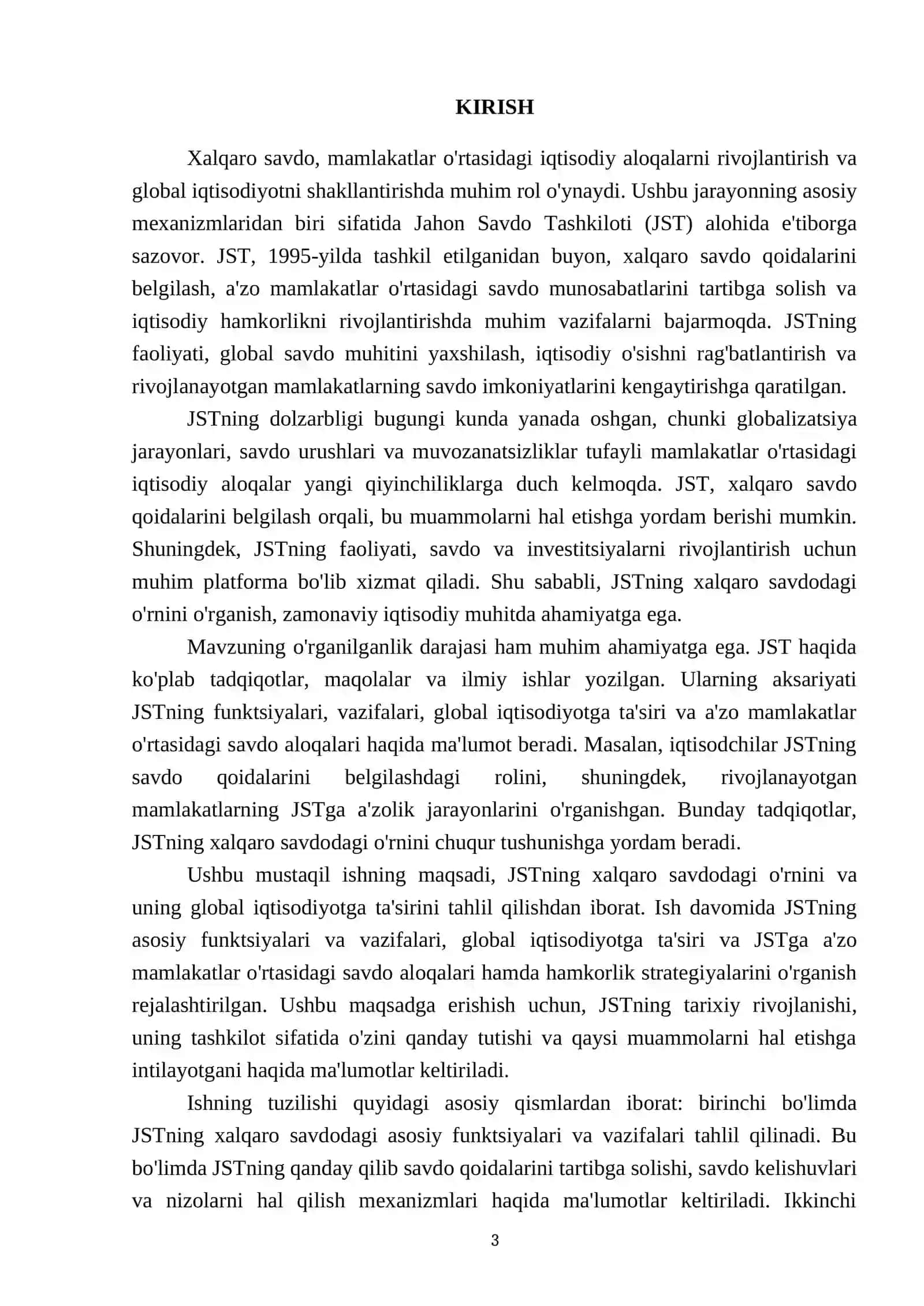 JST va uning xalqaro savdodagi o'rni 3