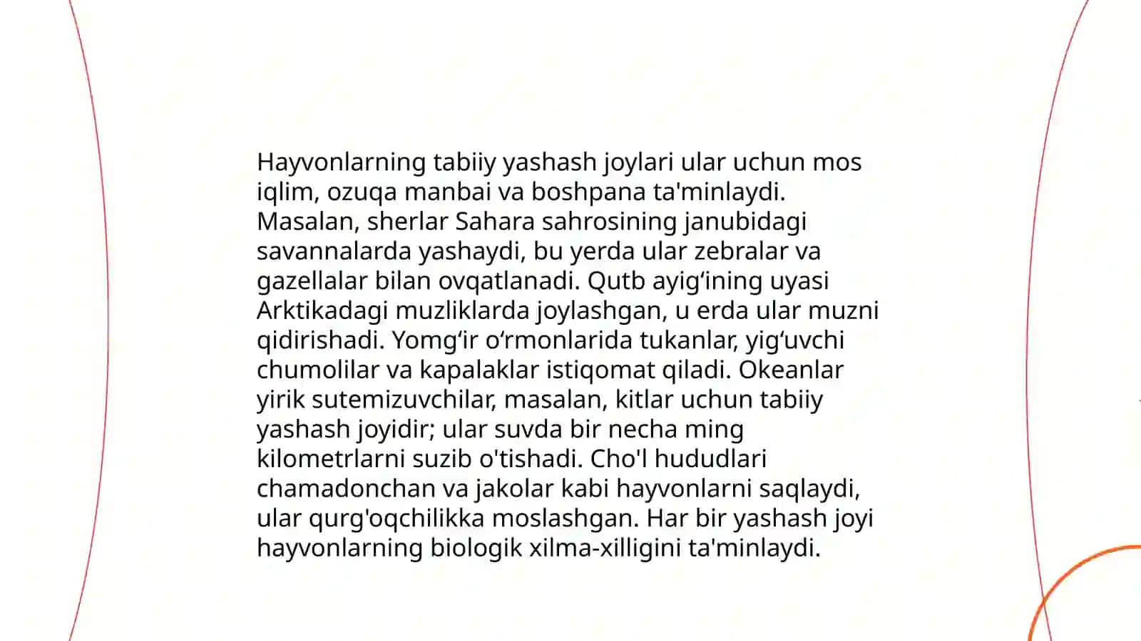 Hayvonot olamining yashash tarzi va turlari 3