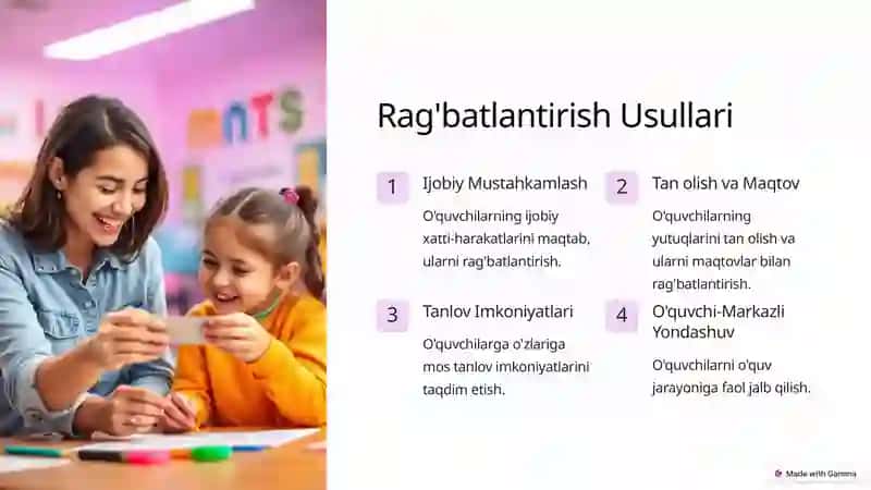 O'quvchilar Xulqi va Faoliyatini Rag'batlantirish 3