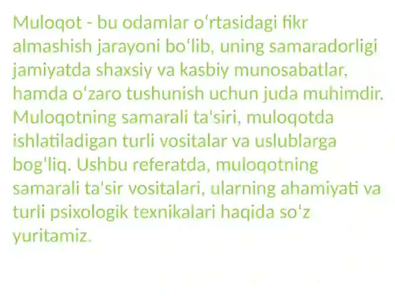 Muloqotning samarali ta'sir vositasi 3