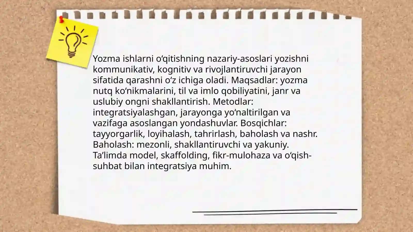 Yozma ishlarni tashkil etish 3