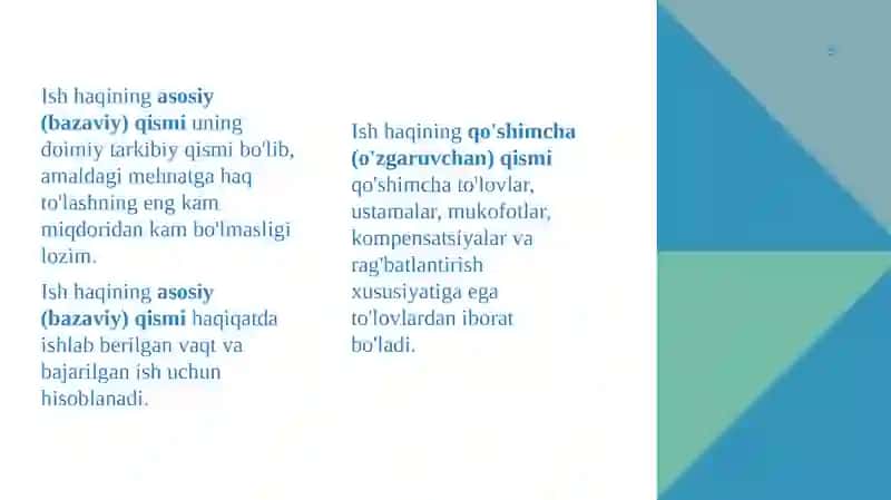 Mehnat haqi hisoblash va to’lash tartibi 3