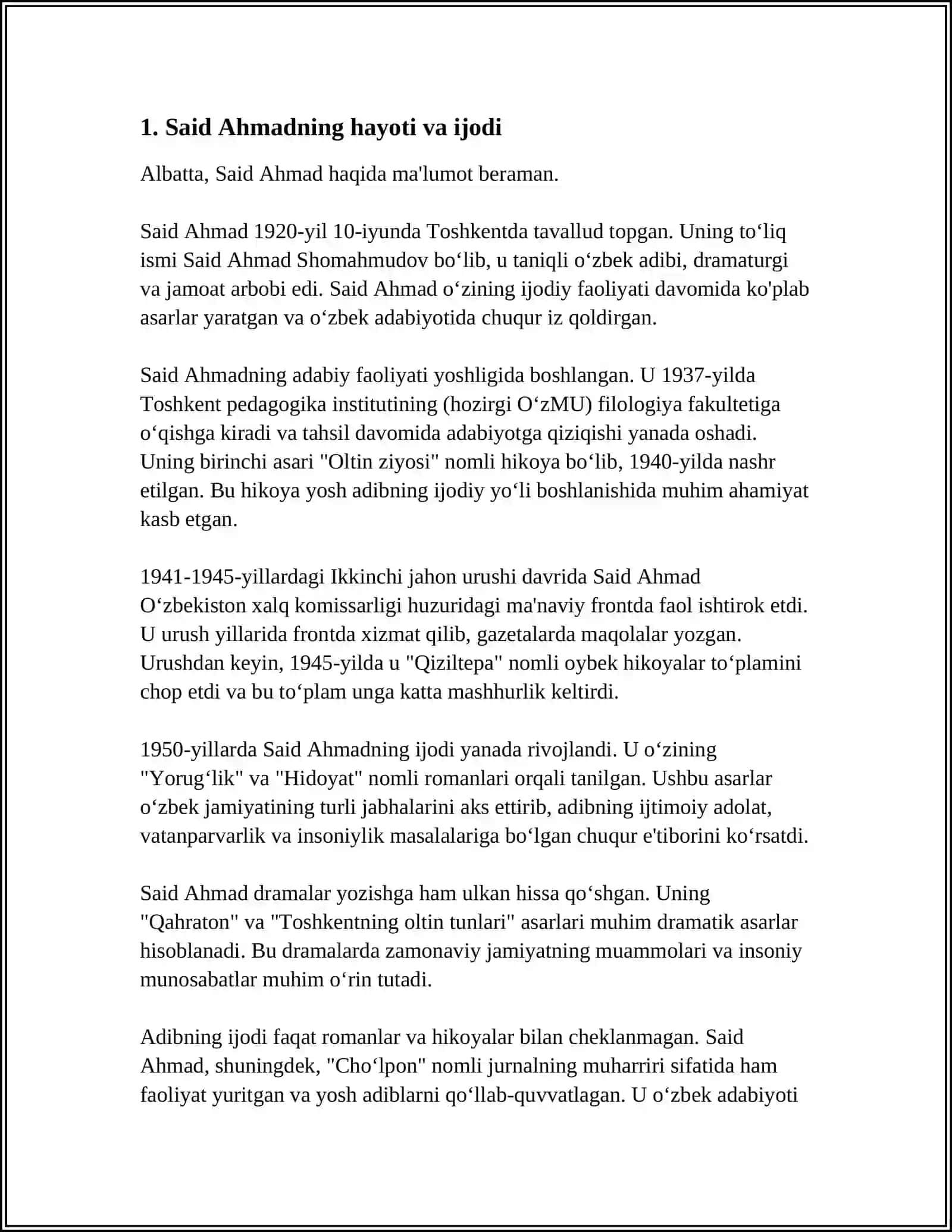 SAID AHMADNING UFQ TRILOGIYASODA DAVR VA SHAXS TALQINI 3