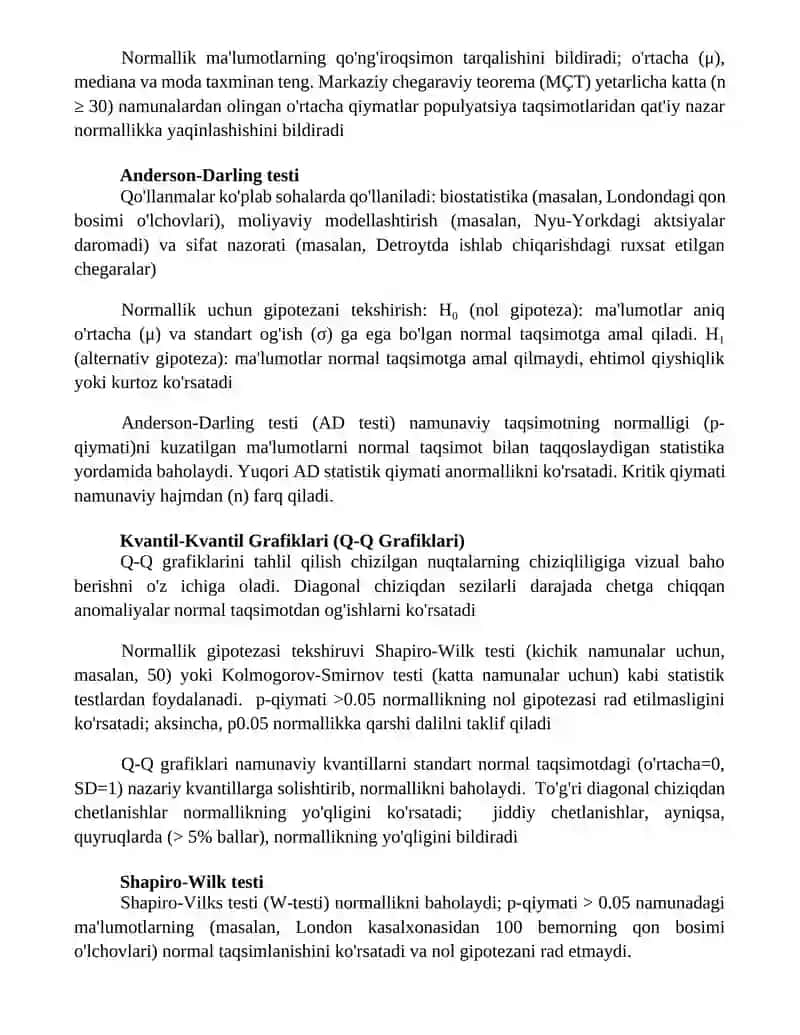Normallik gipotezasi 3