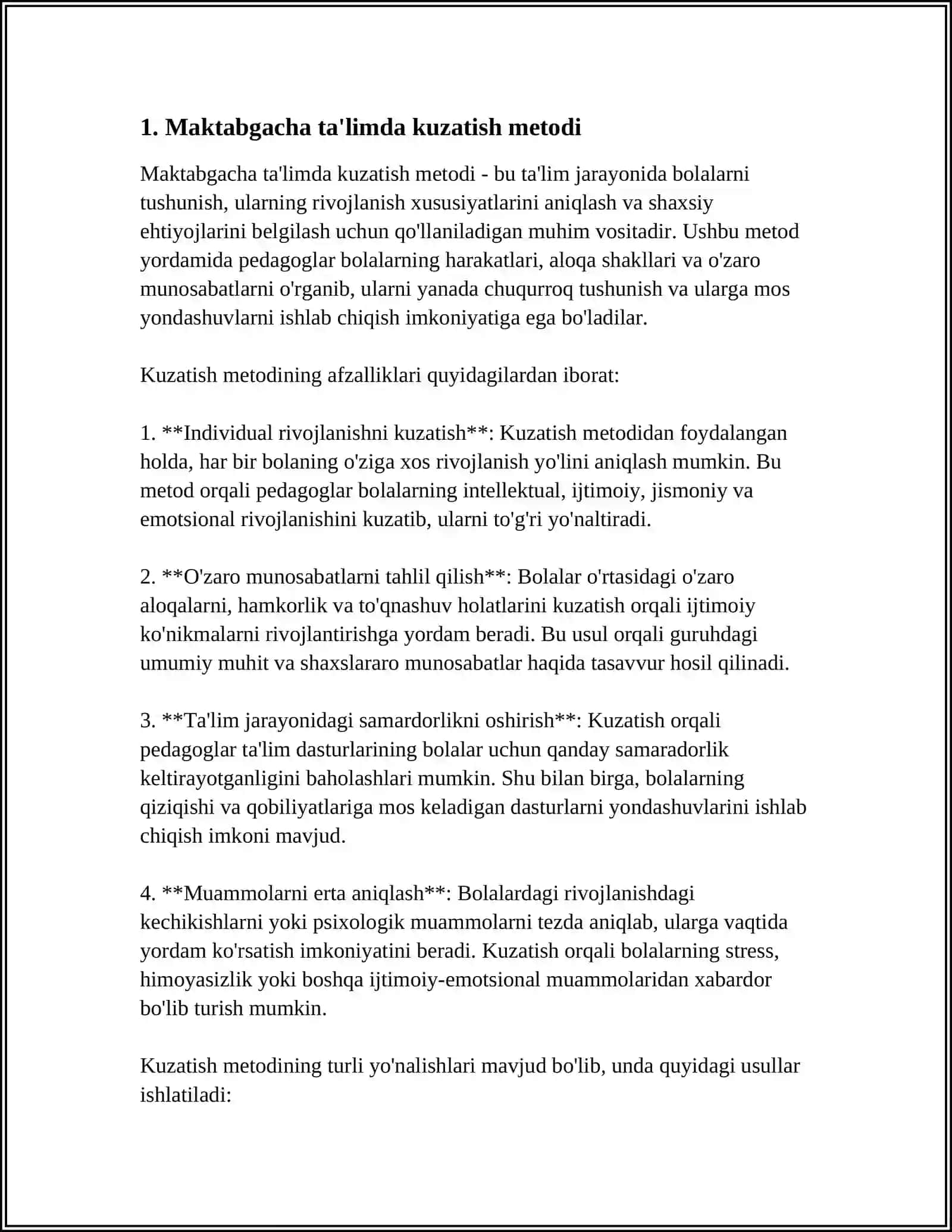 MAKTABGACHA TA'LIMDA TADQIQOT METOTLARIDAN FOYDALANISH 3