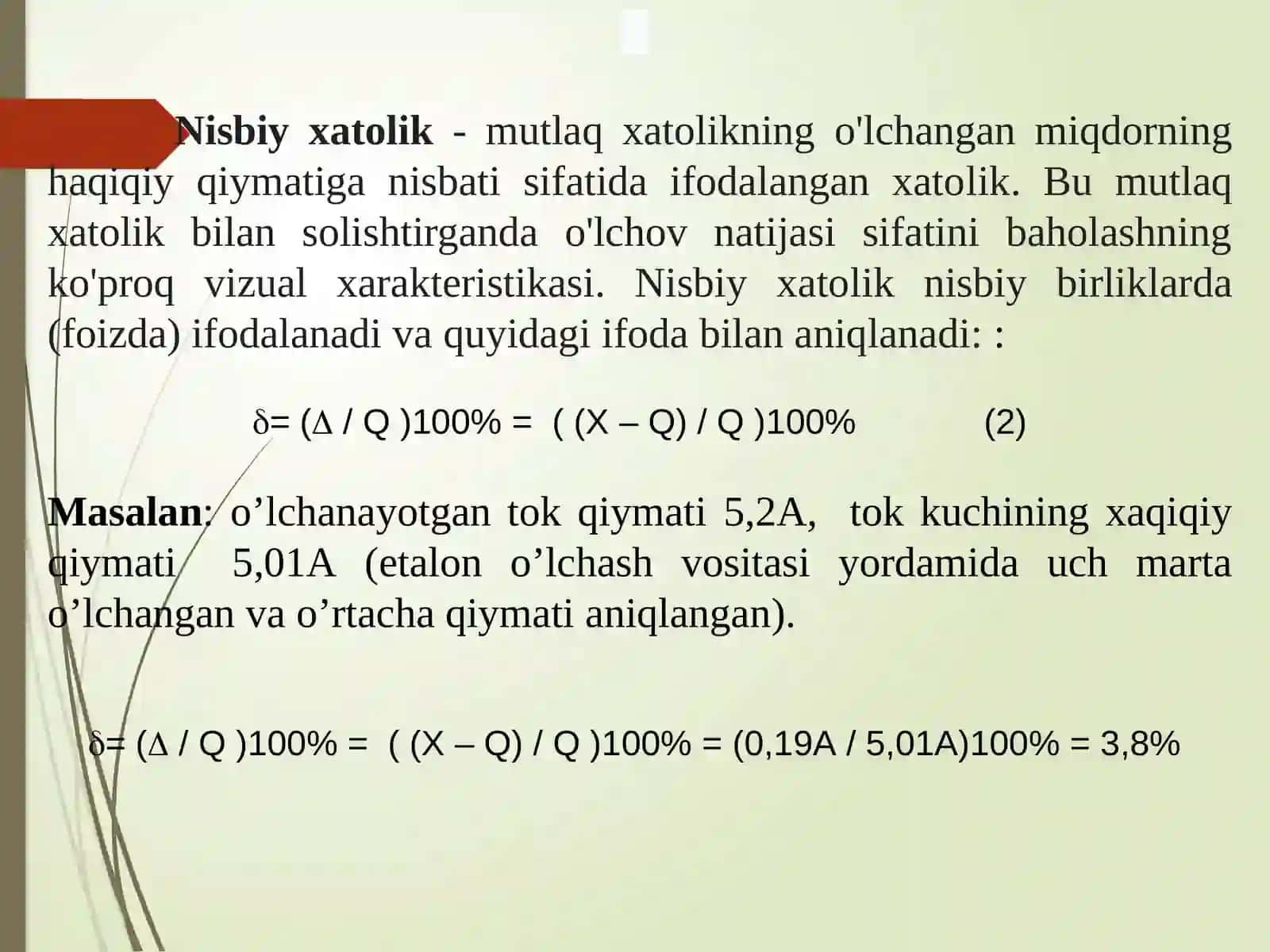 O’LASH VA O’LCHASH VOSITALARINING XATOLIGINI ANIQLSH 3