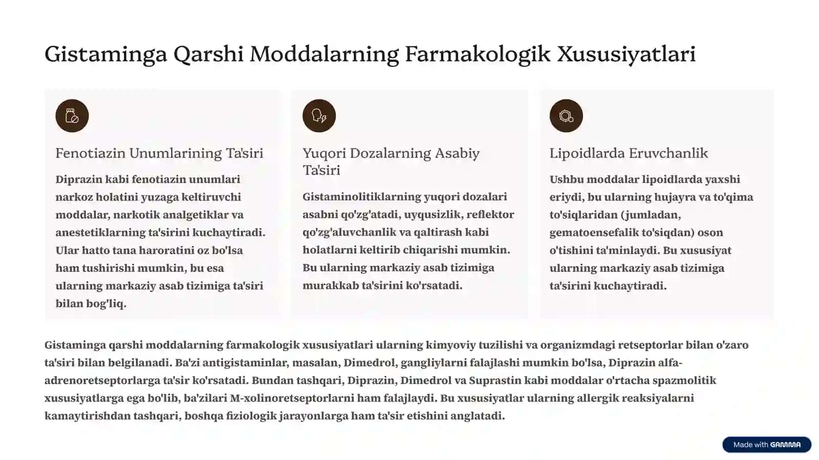 Allergiyaga qarshi preparatlar: Avlodlar va Xususiyatlar 3