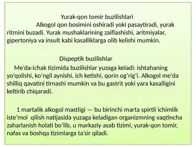 Alkogolizm va uning asoratlari 3