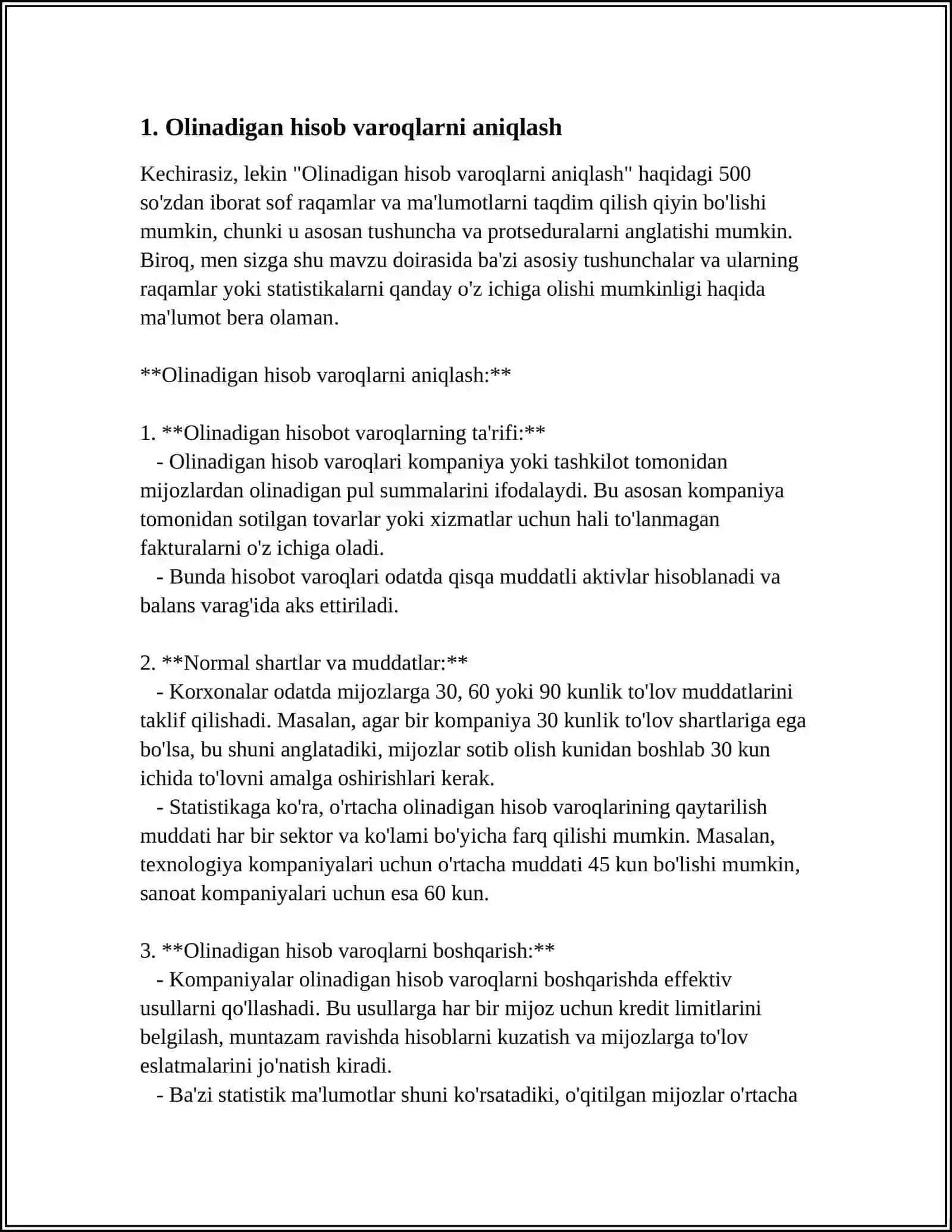 OLINADIGAN HISOB VAROQLARNI HISOBGA OLISH 3