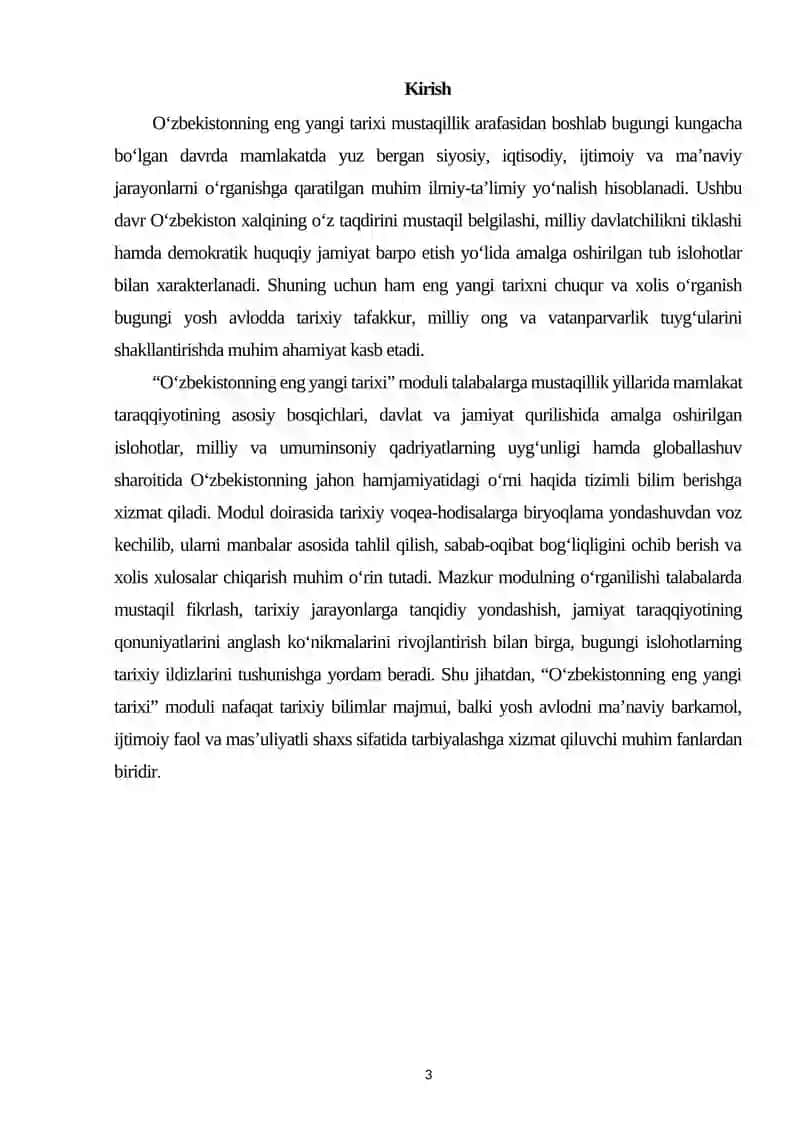 Referati "Yangi O‘zbekiston tarixi" 3