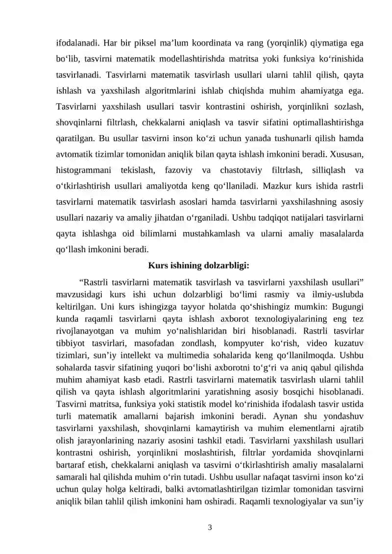 Rastrli tasvirlarni matematik tasvirlash va tasvirlarni yaxshilash usullari 3