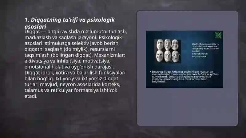 Diqqatning ta'rif va psixologik asoslari 3